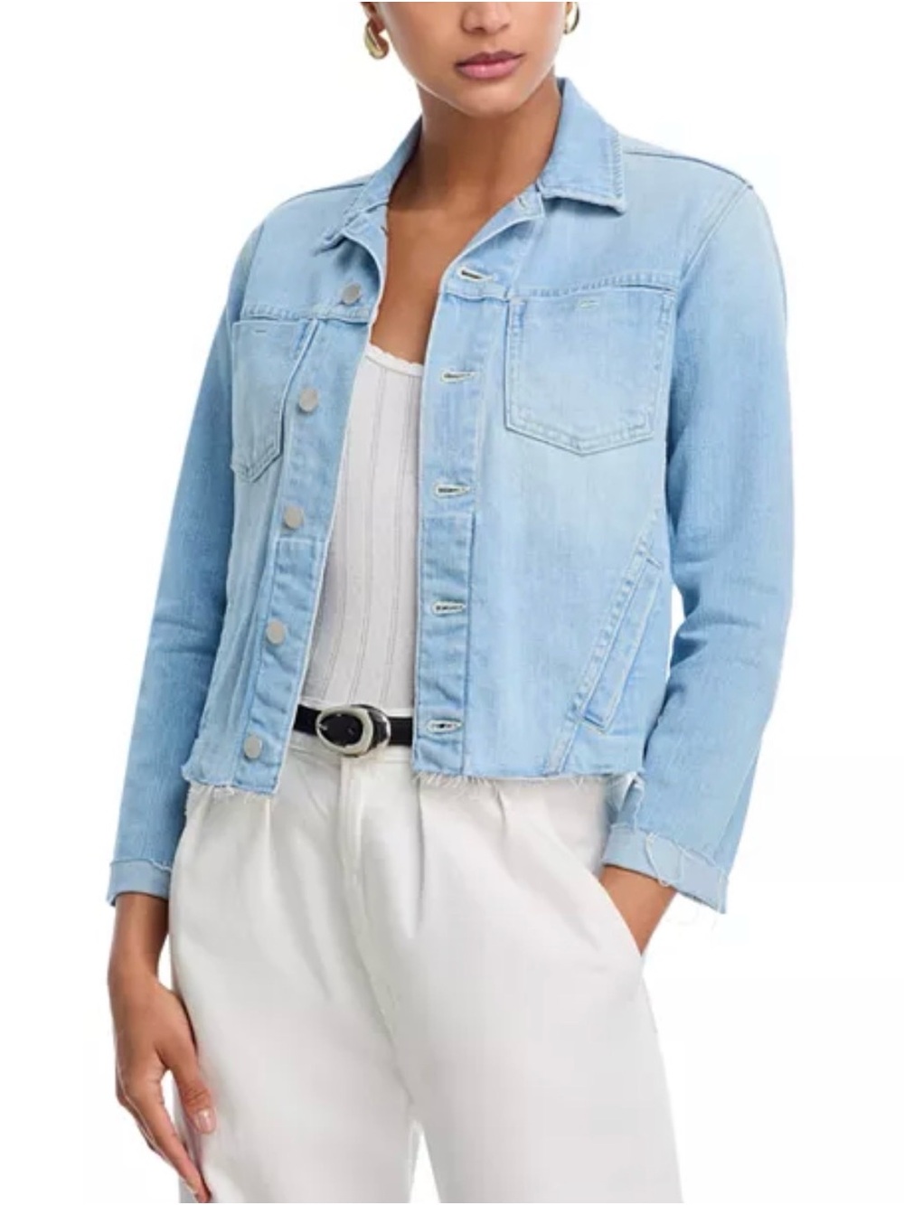 L'AGENCE janelle slim raw jacket in Dakota color